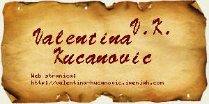 Valentina Kucanović vizit kartica